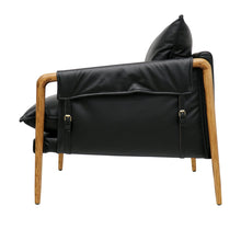 Load image into Gallery viewer, wolfie's leather armchair - black
