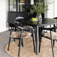 Load image into Gallery viewer, mila round oak dining table - matte black 120cm