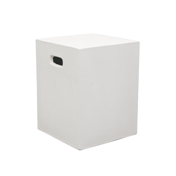 crete rectangle stool - chalk