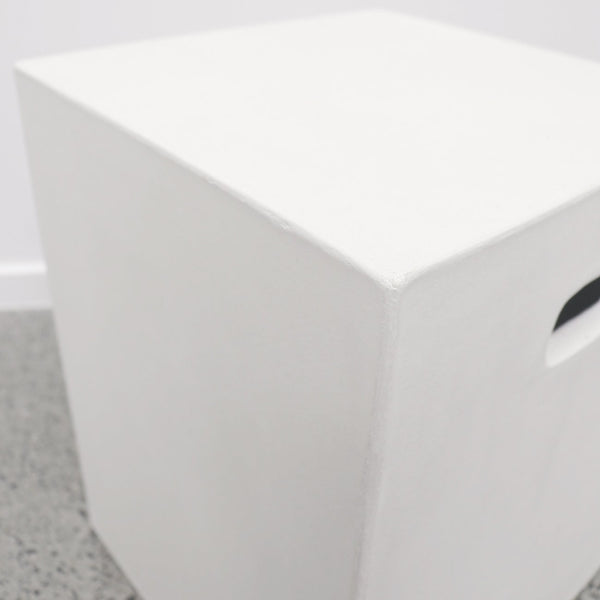 crete rectangle stool - chalk