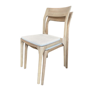 the cass stackable dining chair - natural linen