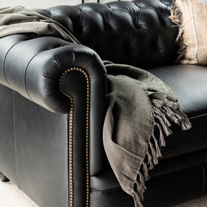 the regal sofa -onyx leather (three seater)