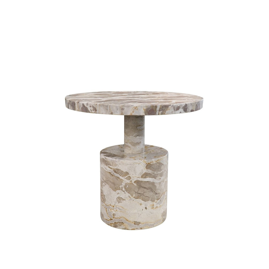 tina's beige marble side table