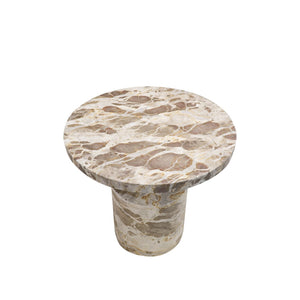 tina's beige marble side table