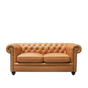 the regal sofa - caramel leather (two seater)