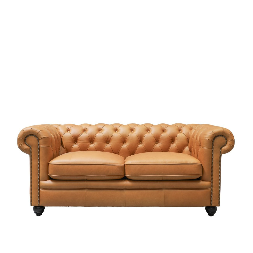 the regal sofa - caramel leather (two seater)