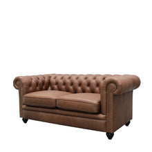 Load image into Gallery viewer, the regal sofa - chocolate leather (two seater)
