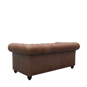 the regal sofa - chocolate leather (two seater)