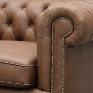 the regal sofa - chocolate leather (three seater)
