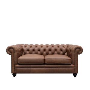 the regal sofa - chocolate leather (two seater)