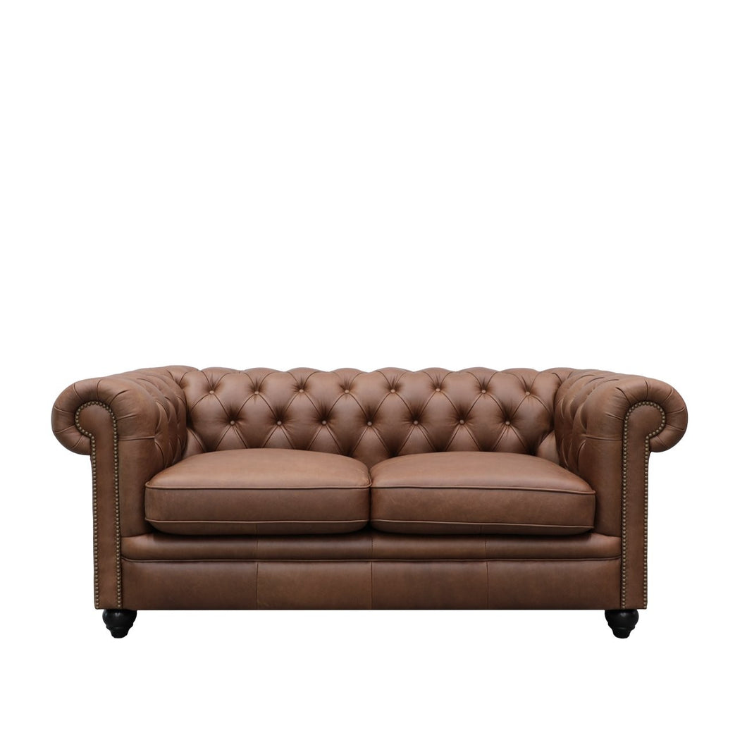 the regal sofa - chocolate leather (two seater)