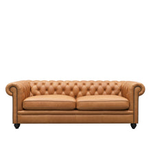 Load image into Gallery viewer, the regal sofa - caramel leather (three seater)
