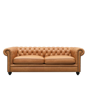 the regal sofa - caramel leather (three seater)
