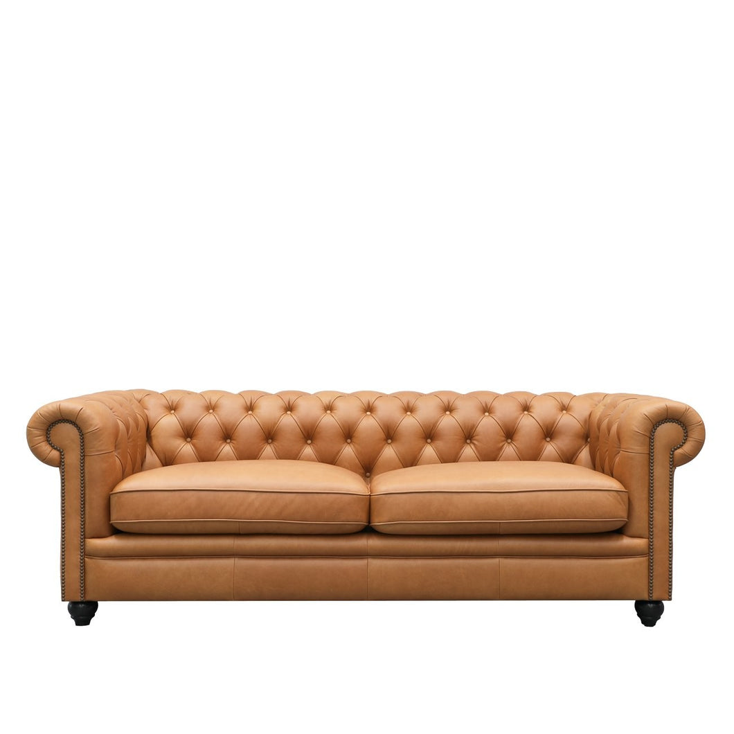 the regal sofa - caramel leather (three seater)