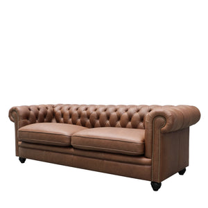 the regal sofa - chocolate leather (three seater)