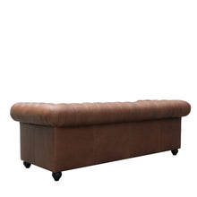 Load image into Gallery viewer, the regal sofa - chocolate leather (three seater)
