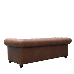 the regal sofa - chocolate leather (three seater)