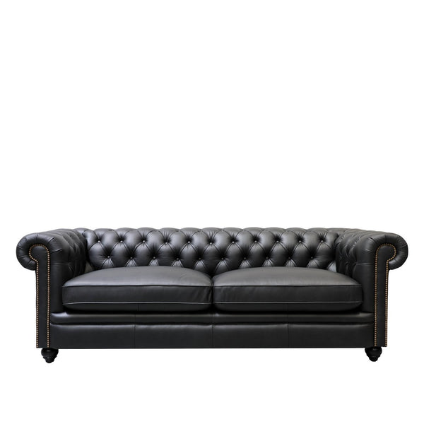 the regal sofa -onyx leather (three seater)