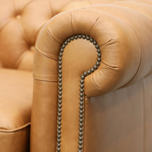 Load image into Gallery viewer, the regal sofa - caramel leather (three seater)
