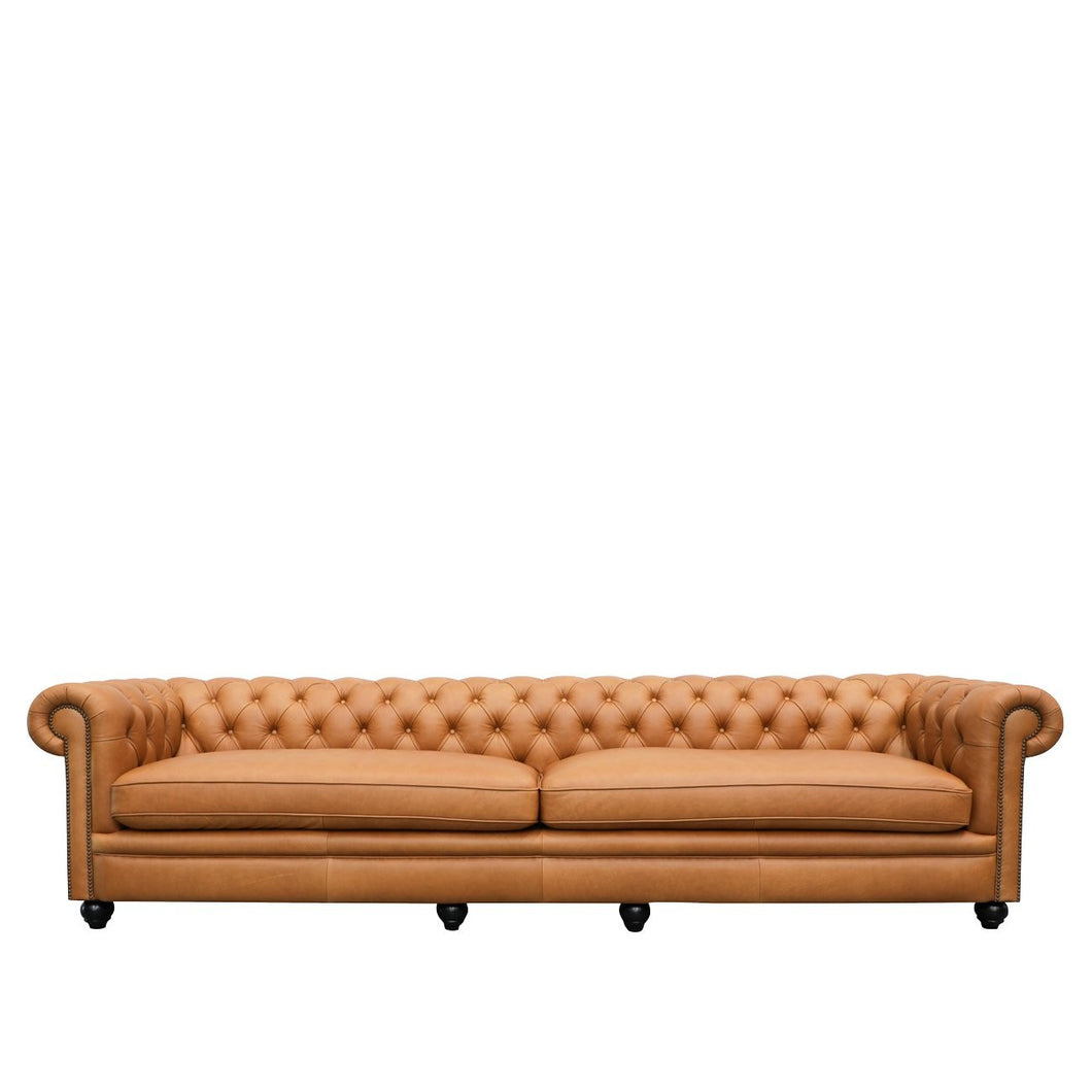the regal sofa - caramel leather (four seater)