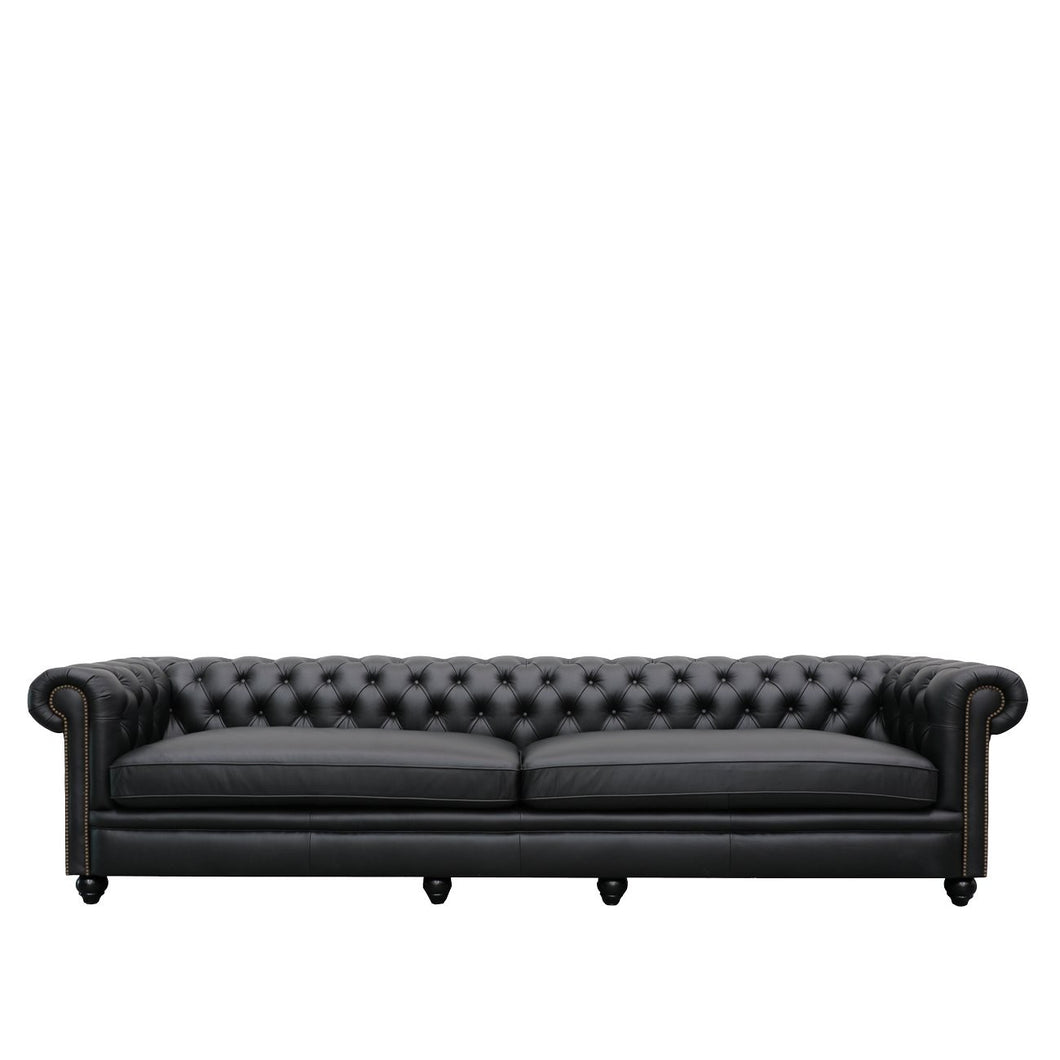 the regal sofa - onyx leather (four seater)